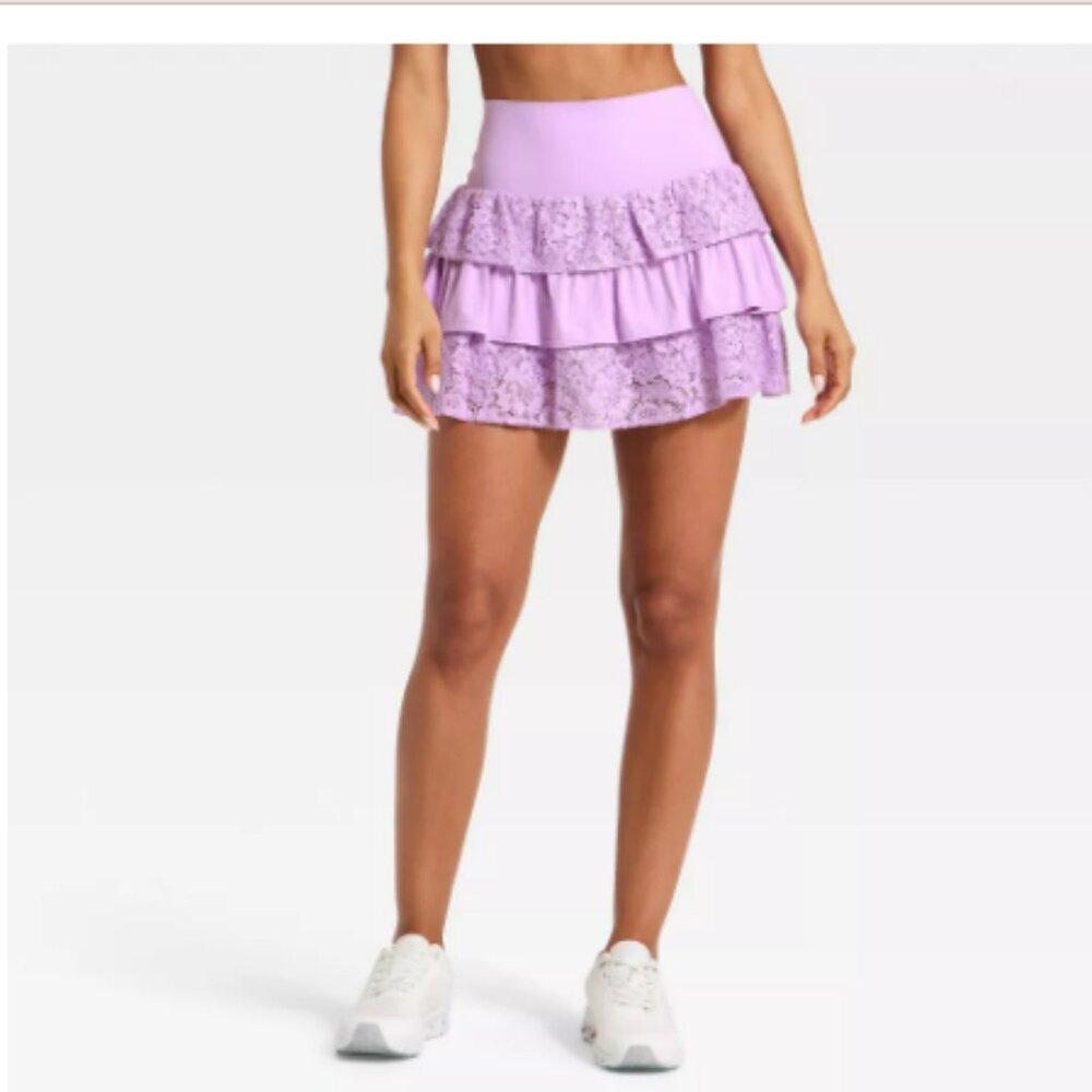 Women's Layered Ruffle Skort JoyLab - Purple Large